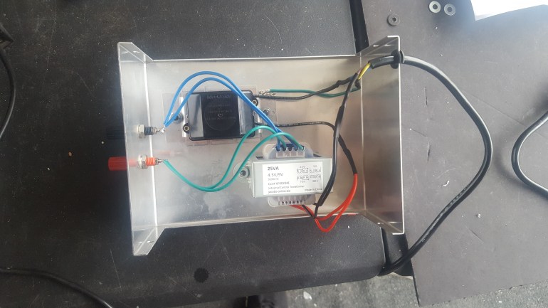 Inside of Box showing connections