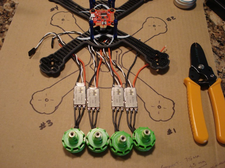 Motors and ESCs Soldered